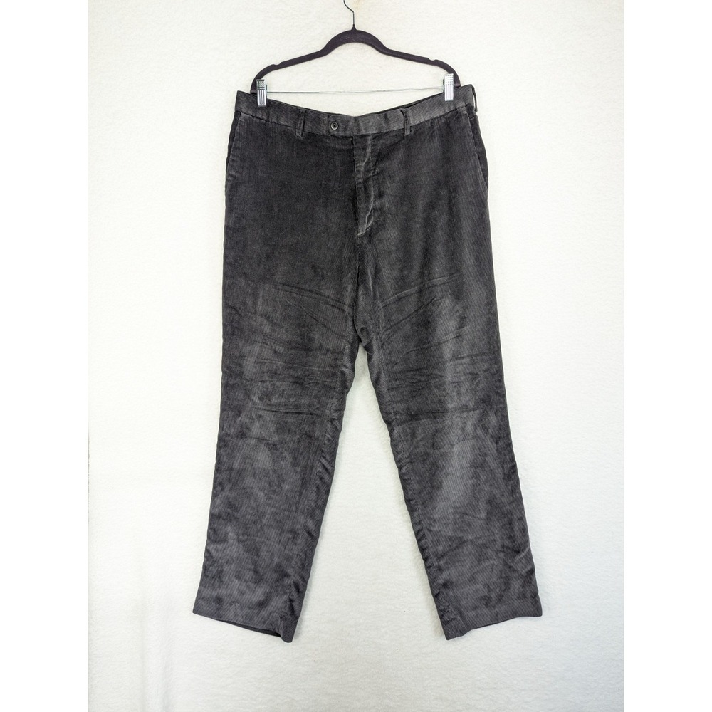 Perry Ellis Portfolio Men's Charcoal Gray Corduroy Pants‎ Straight Leg 38 X 32